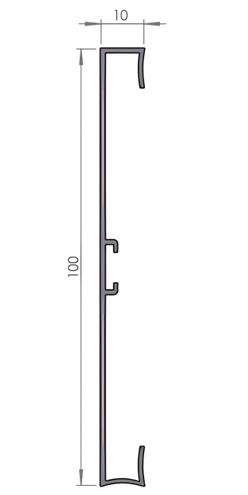 Алюминиевый плинтус с кабель-каналом для пола 100 мм Мега-Трейд 9141 серебро 3 м