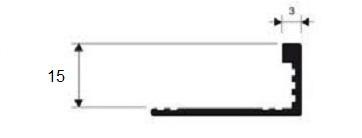 Профиль L-образный из латуни Progress PTOC 15 хром 2,7 м