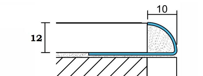 Профиль С-образный из нержавеющей стали 12 мм SR001-12H SG Серебро глянец 2,7 м