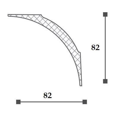Потолочный плинтус NMC Nomastyl NE3 82х82 200 см