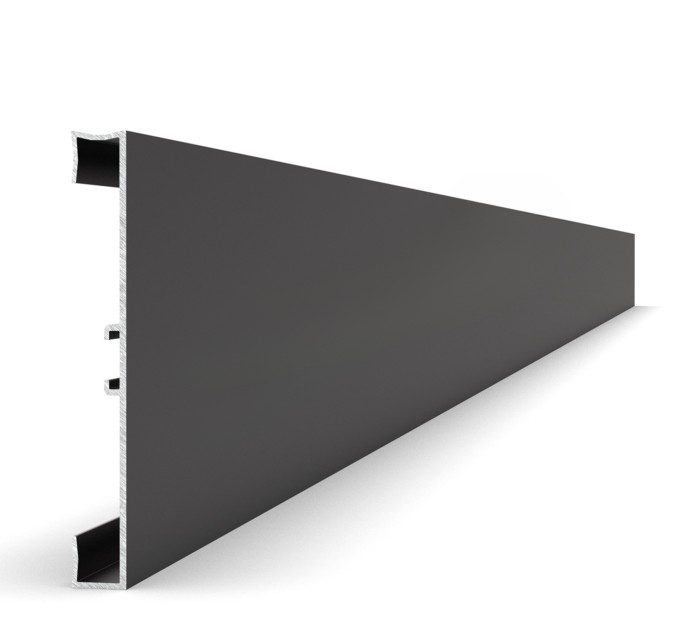 Алюминиевый плинтус с кабель-каналом для пола 100 мм Мега-Трейд 9141 черный 3 м