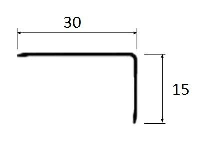 Разносторонний алюминиевый уголок 30х15 мм ПН-30х15 Серебро матовое 2,7 м