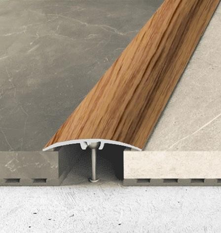 Алюминиевый порог одноуровневый округлый 40 мм Effector A 64-32 Хикора 2,7 м