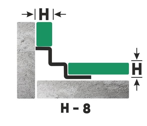 Стальной профиль для внутренних углов закладной 8 мм FW 8 P полированная сталь 2,7 м