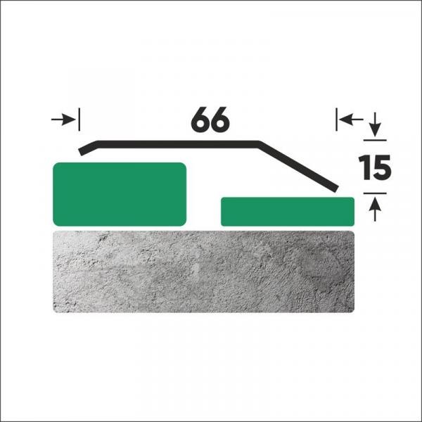 Разноуровневый порог стальной 66x15 мм FAP 15 M сатинированная сталь 2,7 м