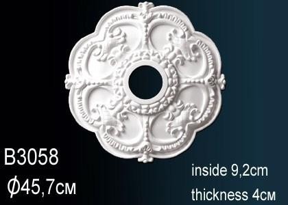 Потолочная розетка Перфект B3058 455 мм белый полиуретан