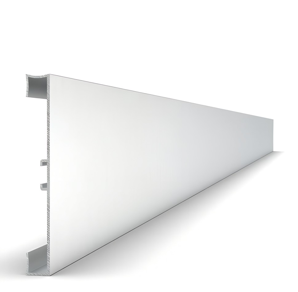 Алюминиевый плинтус с кабель-каналом для пола 100 мм Мега-Трейд 9141 без покрытия 3 м