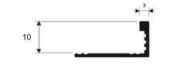 Профиль L-образный из латуни Progress PTOC 10 хром 2,7 м