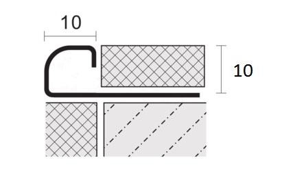 Профиль С-образный из нержавеющей стали 10 мм SR029-10H SG Серебро глянец 2,7 м