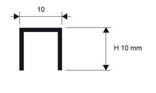 Профиль П-образный латунь 10х10 мм Progress PCLOS 10 Латунь шлифованная 2,7 м