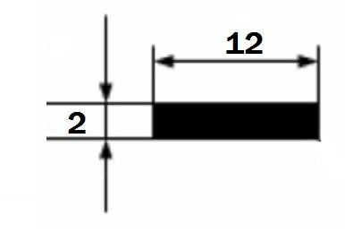 Алюминиевая полоса 2х12 мм Серебро 3 м