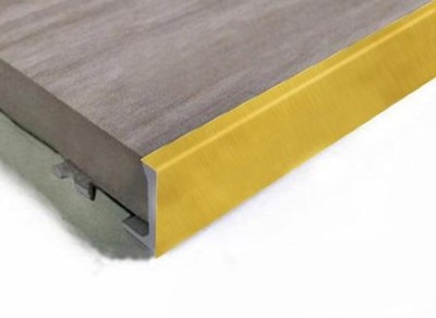 L-образный профиль алюминиевый 10 мм ПО-Г10 Золото матовое браш 2,7 м