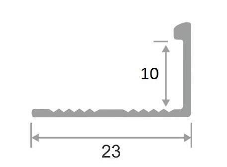 L-образный профиль алюминиевый 10 мм ПО-Г10 Золото матовое браш 2,7 м