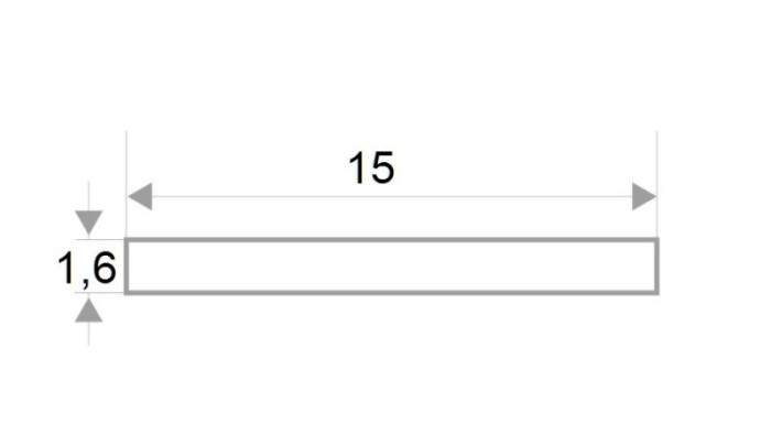 Алюминиевая полоса 15 мм белая матовая 1,6 мм толщина полосы 3м