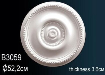 Потолочная розетка Перфект B3059 523 мм белый полиуретан