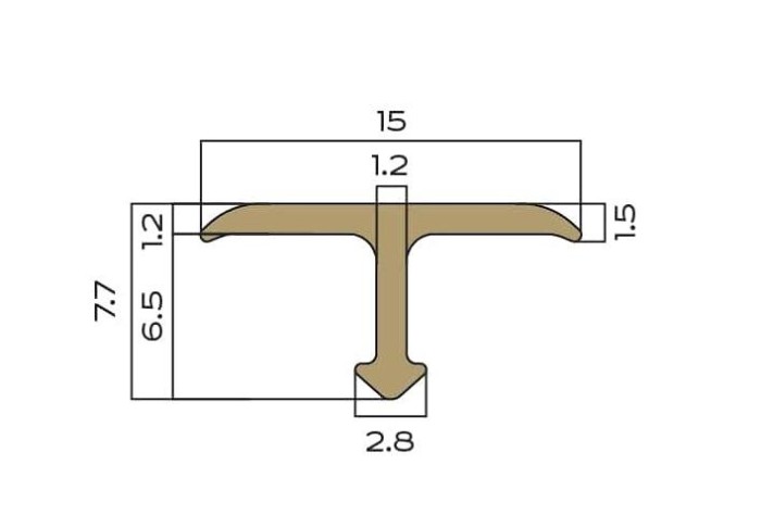 Т-профиль из латуни полукруглый 15 мм NEEXY PVL67-03 BAO брашированный 2.7м
