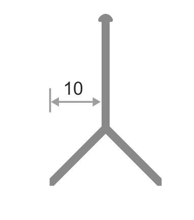 Профиль Y-образный 10 мм (мерседес) из алюминия ПО-97 Серебро глянец 2,7 м