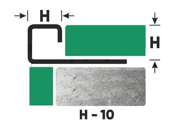 П-образный профиль из нержавеющей стали 10 мм FPF 10 M Сталь сатинированная 2,7 м