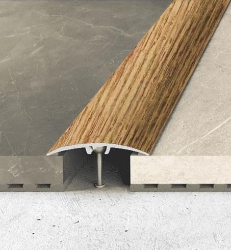 Алюминиевый порог одноуровневый округлый 40 мм Effector A 64-34 Вяз 2,7 м