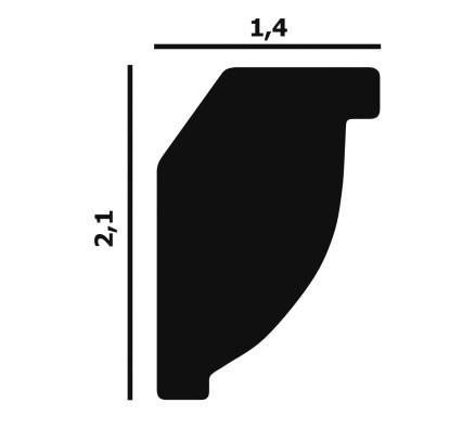Потолочный плинтус Перфект Плюс P09 21 мм 2 м белый ударопрочный полимер