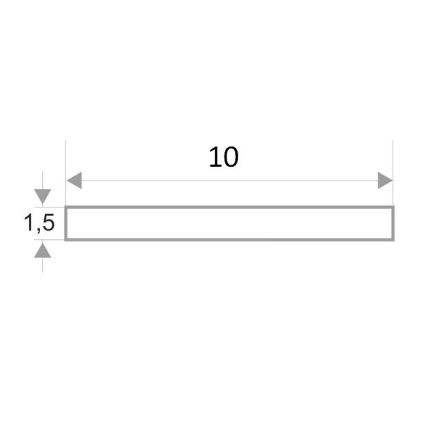 Полоса из алюминия 10х1.5 мм ПА-10-28 черный матовый 2.7 м