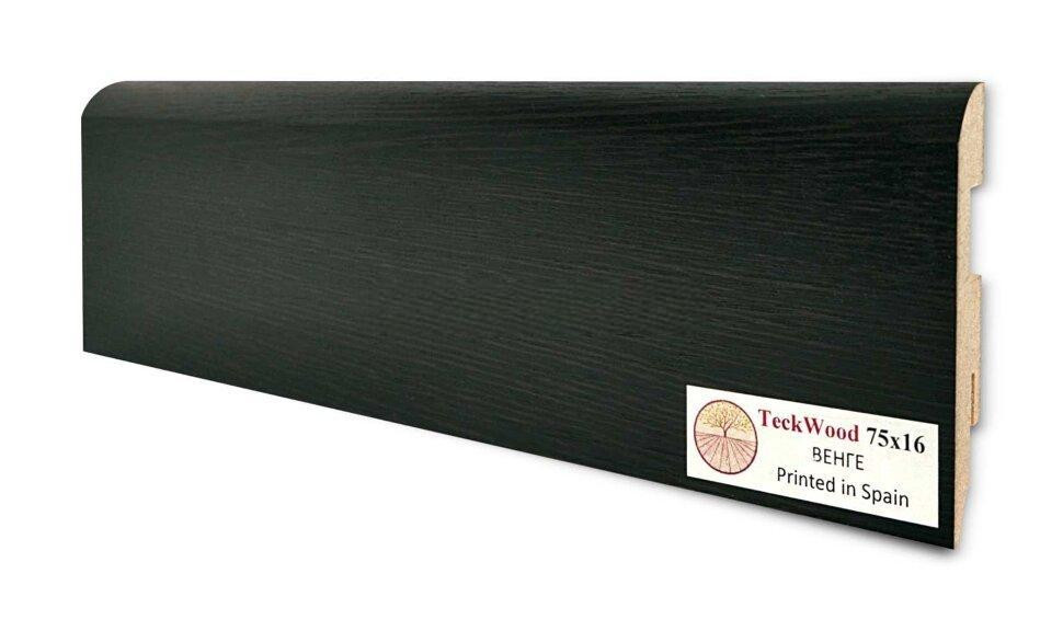 Плинтус для пола 75х16 мм Teckwood Венге цветной МДФ 2.15 м