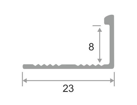Алюминиевый профиль L-образный 8 мм ПО-Г8 Бронза глянец 2,7 м
