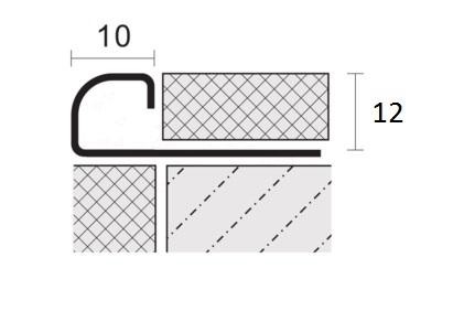 Профиль С-образный из нержавеющей стали 12 мм SR029-12H SG Серебро глянец 2,7 м