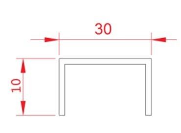 Стальной П-профиль 10х30 FSUP30-GS золото сатинированное 2,7м