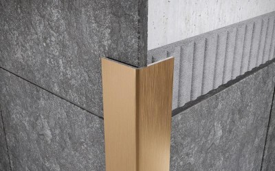 Стальной уголок неравнополочный 10х20 FL 10х20 GS золото сатинированное 3 м