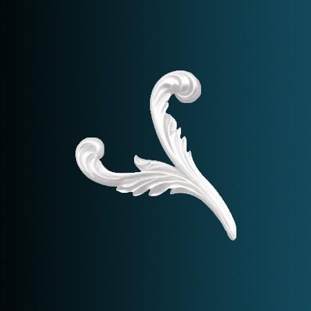 Декоративный орнамент Перфект G2341L 218х250х22 мм белый полиуретан