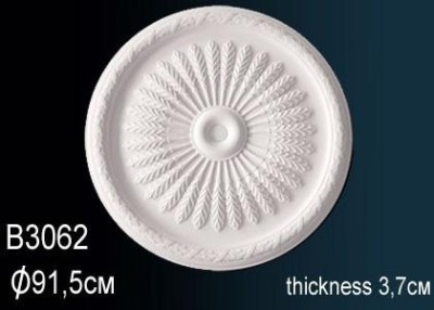 Потолочная розетка Перфект B3062 910 мм белый полиуретан