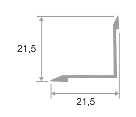 Внутренний угловой порог алюминиевый 21х21 мм ПО-21х21 Бронза матовая 2,7 м