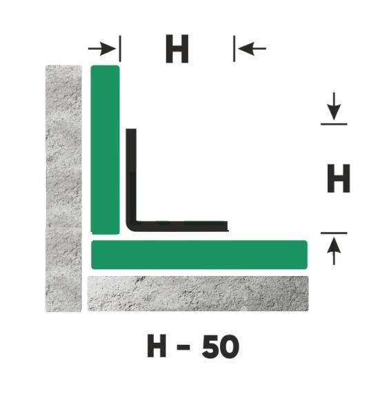 Внутренний уголок из нержавеющей стали 50х50 FLV 50 GM Золото сатинированное 3 м