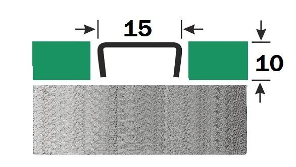 Профиль П-образный из нержавеющей стали 10х15 мм FUB 10х15 M Сталь сатинированная 2,7 м