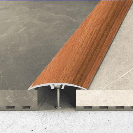 Алюминиевый порог одноуровневый округлый 40 мм Effector A 64-38 Бук Красный 2,7 м