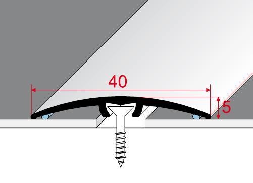 Алюминиевый порог одноуровневый округлый 40 мм Effector A 64-38 Бук Красный 2,7 м