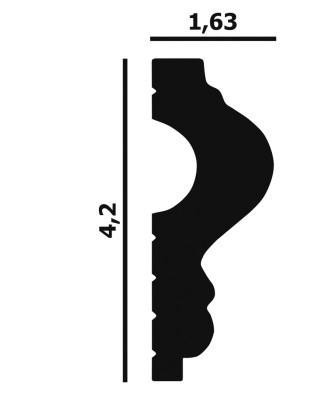 Молдинг Перфект Плюс P54 42х8 мм 2 м белый ударопрочный полимер