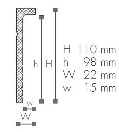 Напольный плинтус NMC Floorstyl CF2 110х22 200 см