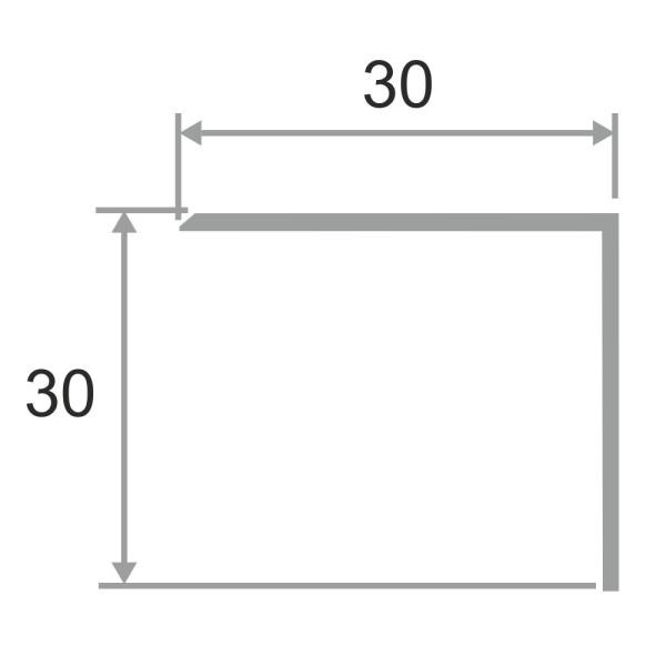 Равносторонний латунный уголок 30х30 мм ЛПН-30х30-брш латунный браш 2.7 м