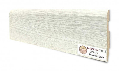 Плинтус для пола 75х16 мм Teckwood Дуб Айс цветной МДФ 2.15 м