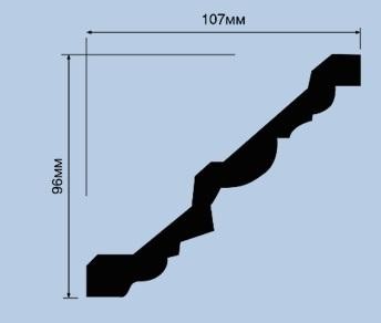 Потолочный плинтус 96х107 мм Hiwood A145 из полистирола 2 м