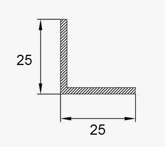 Алюминиевый уголок 25х25 мм ПБ25х25 бронза матовая 3 м