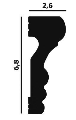 Молдинг Перфект Плюс P55 68х16 мм 2 м белый ударопрочный полимер