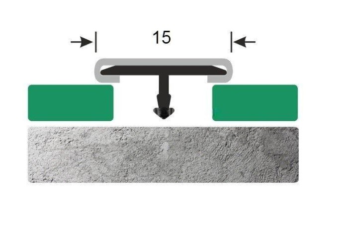 Стальной Т-образный профиль 15 мм ТА-15 золото шлифованное 2.7 м