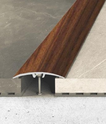 Алюминиевый порог одноуровневый округлый 40 мм Effector A 64-4500 Тик Индийский 2,7 м