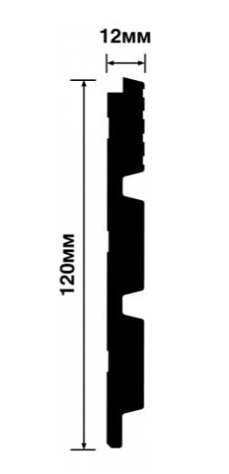 Декоративная панель 120х12 мм Hiwood LV124L W36 под дерево 2,7 м