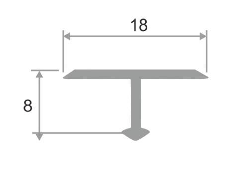Алюминиевый Т-профиль ПТ-18 Черный матовый 2,7 м