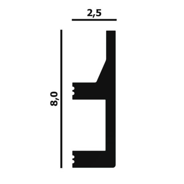 Напольный плинтус 25х80 мм Перфект Плюс P82 белый 2 м белый ударопрочный полимер