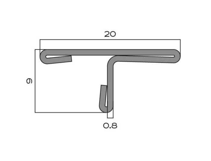 Стальной Т-образный профиль 20 мм NEEXY PVS91-21 BL-D антрацит зеркальный 2.7м